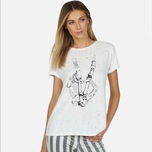 Lauren Moshi White Graphic Tee